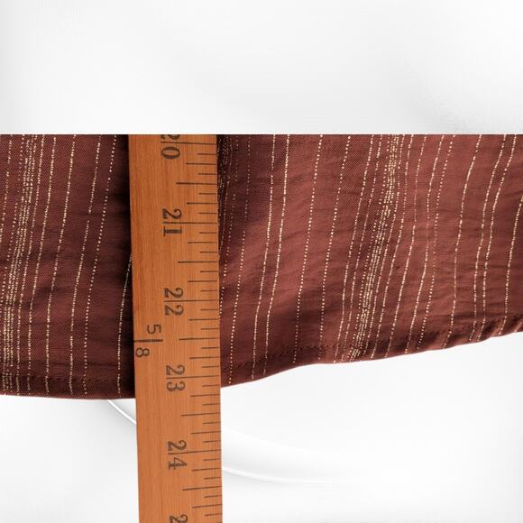 3rd & Malt XL Burnt Orange & Gold Blouse With Knot Front & Scrunched Sleeves - Picture 11 of 11